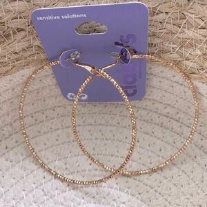 2/$10 Claire's Sensitive Solutions Gold Hoop Earrings